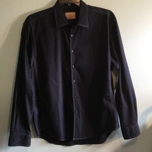 Italia Dark Blue Casual Button Down Shirt
